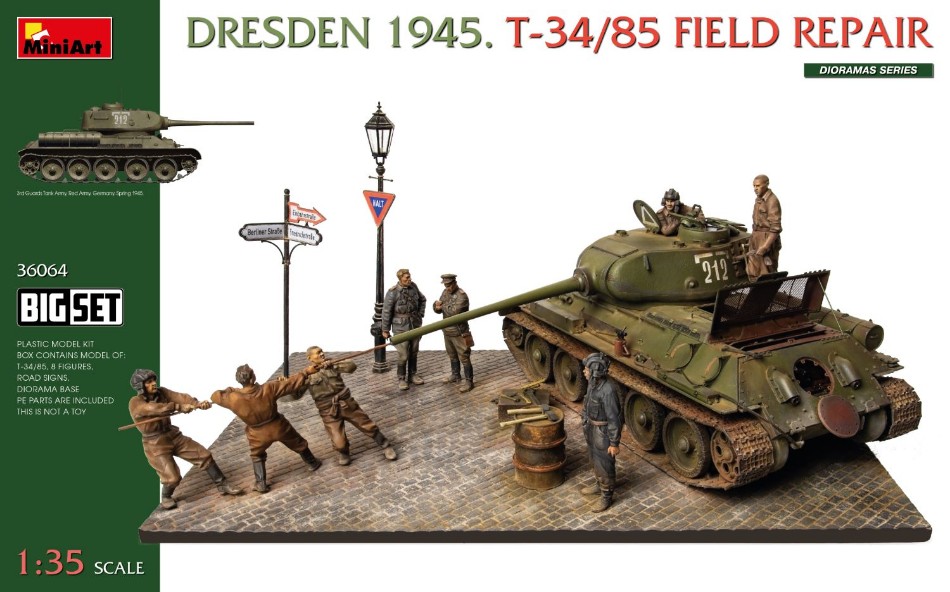 Dresden 1945 T-34/85 Field Repair Kit 1:35 DS Modellismo Dresden 1945 T-34/85 Field Repair scala 1:35