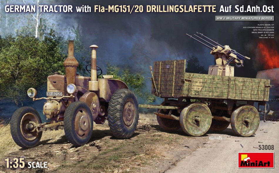 German Tractor with FLA-MG151/20 Drillingslafette Auf SD.Anh. Kit 1:35 DS Modellismo German Tractor with FLA-MG151/20 scala 1:35
