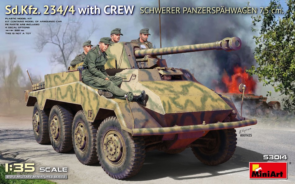 Sd.Kfz. 234/4 Schwerer Panzerspahwagen 7,5 cm W/Crew Kit 1:35 DS Modellismo Sd.Kfz. 234/4 Schwerer scala 1:35