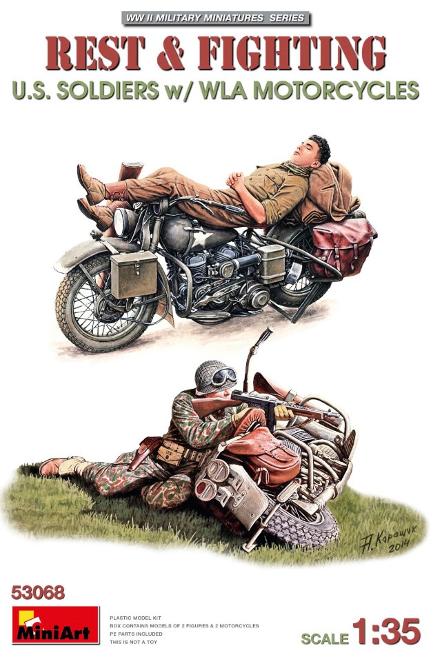 Rest & Fighting U.S. Soldiers W/Wla Motorcycles Kit 1:35 DS Modellismo Rest & Fighting U.S. Soldiers scala 1:35