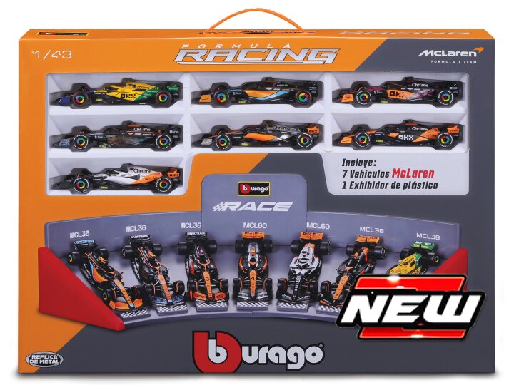 McLaren F1 Set: 2022-2023-7 Models Various GP and Drivers 1:43 DS Modellismo McLaren F1 Set: 2022-2023-7 scala 1:43