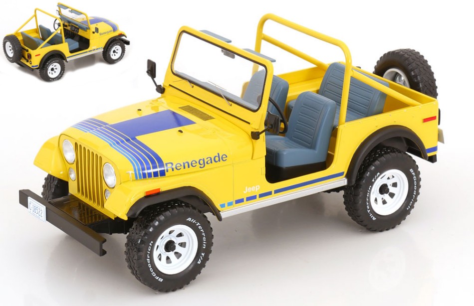 Jeep Cj-7 Renegade 1980 Light Yellow/Decals 1:18 DS Modellismo Jeep Cj-7 Renegade 1980 Light scala 1:18
