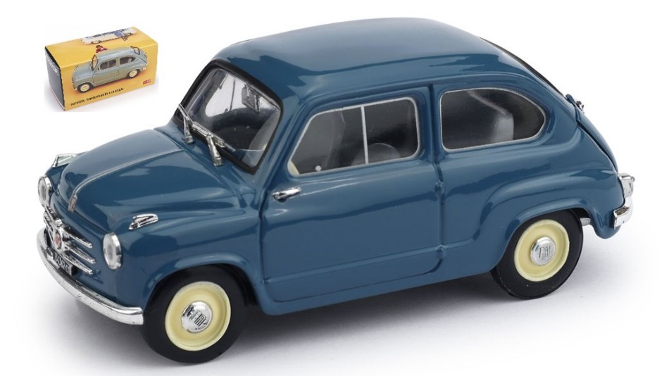 Fiat 600 1A Serie 1955-1969 Bleu Chiaro 1:43 DS Modellismo Fiat 600 1A Serie 1955-1969 Bleu scala 1:43