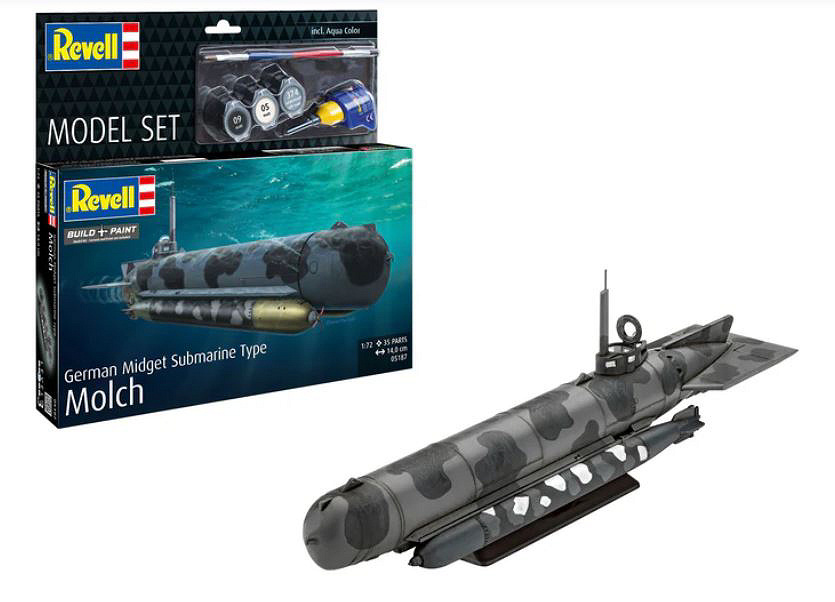 German Midget Submarine Type Molch Model Set Kit 1:72 DS Modellismo German Midget Submarine Type scala 1:72