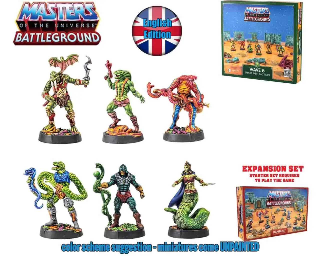 Masters of the Universe Battleground - Wave 8: Snake Men Faction - English Version DS Modellismo Masters Universe Battleground Wave 8: Snake