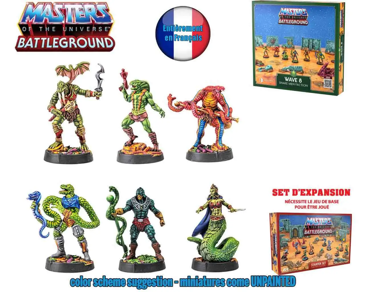 Masters of the Universe Battleground - Wave 8: Snake Men Faction - Version Francaise DS Modellismo Masters Universe Battleground Wave 8: Snake