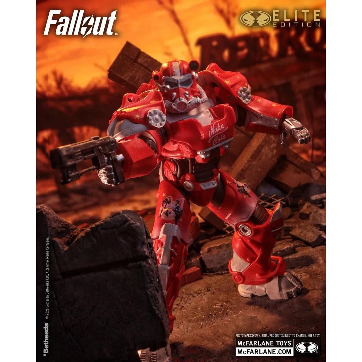 McFarlane Elite 7IN Fallout 76 Nuka Cola T-60 Gold Label Action Figure DS Modellismo McFarlane Elite 7IN Fallout 76 Nuka Cola