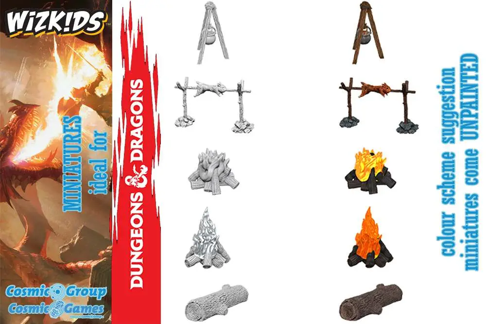 Wizkids UM Camp Fire & Sitting Log DS Modellismo Wizkids Um Camp Fire & Sitting Log