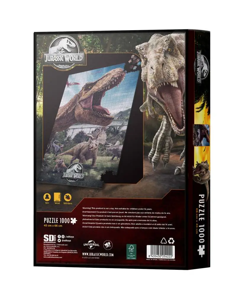 Jurassic World Poster Trex 1000PCS Puzzl DS Modellismo Jurassic World Poster Trex 1000PCS Puzzl
