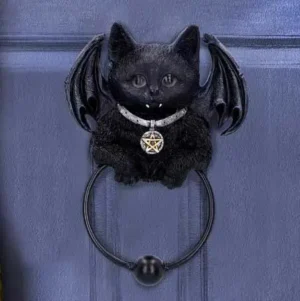 Vampuss Black Bat Cat Door Knocker