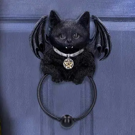 Vampuss Black Bat Cat Door Knocker DS Modellismo Vampuss Black Bat Cat Door Knocker