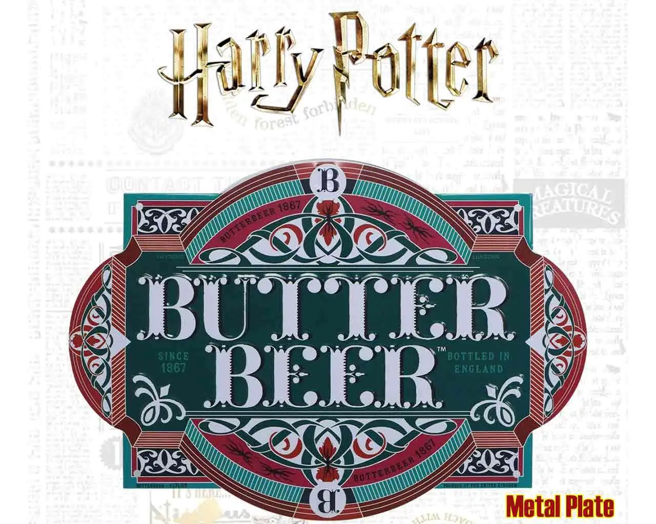 Harry Potter - Butterbeer Tin Sign DS Modellismo Harry Potter Butterbeer Tin Sign FANATTIK