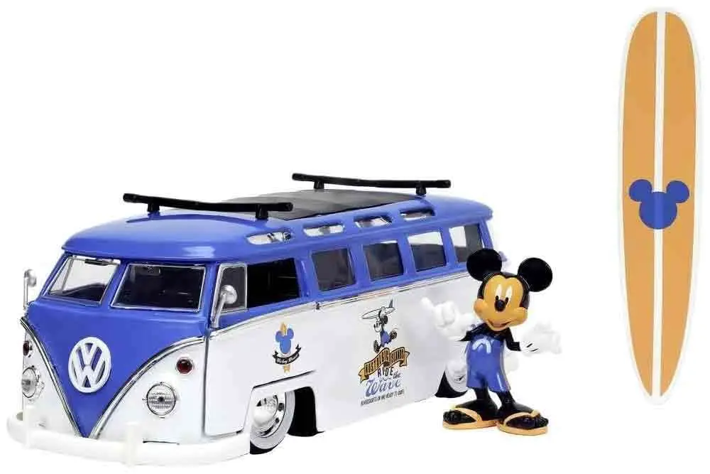 Mickey Mouse 1967 Volkswagen T1 Van & Mickey 1/24 Die-Cast Model DS Modellismo Mickey Mouse 1967 Volkswagen T1 scala 1/24