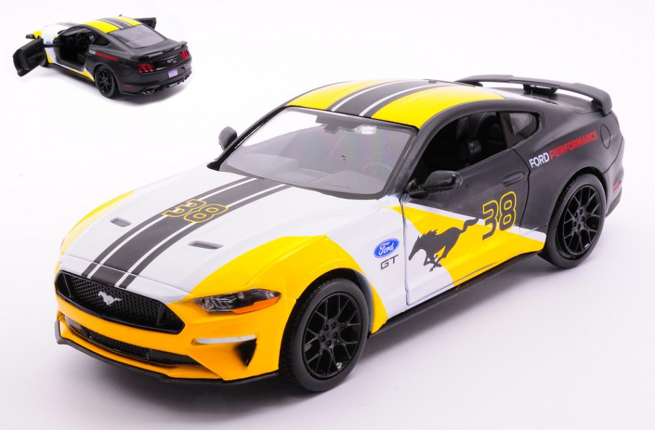 Ford Mustang GT 2018 Yellow/White/Black 1:24 DS Modellismo Ford Mustang GT 2018 scala 1:24