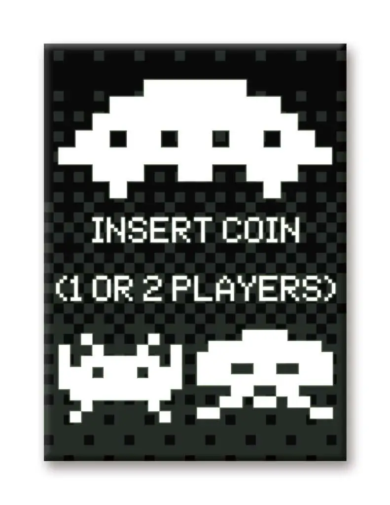 Calamita Space Invaders Insert Coin Flat Magnet DS Modellismo Calamita Space Invaders Insert Coin Flat