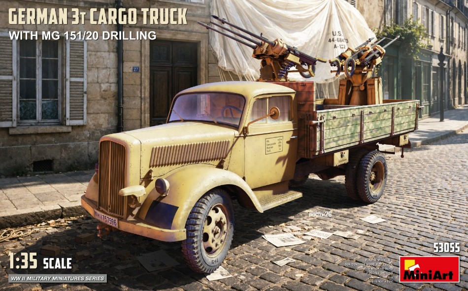 German 3t Cargo Truck with MG 151/20 Drilling Kit 1:35 DS Modellismo German 3t Cargo Truck with MG scala 1:35