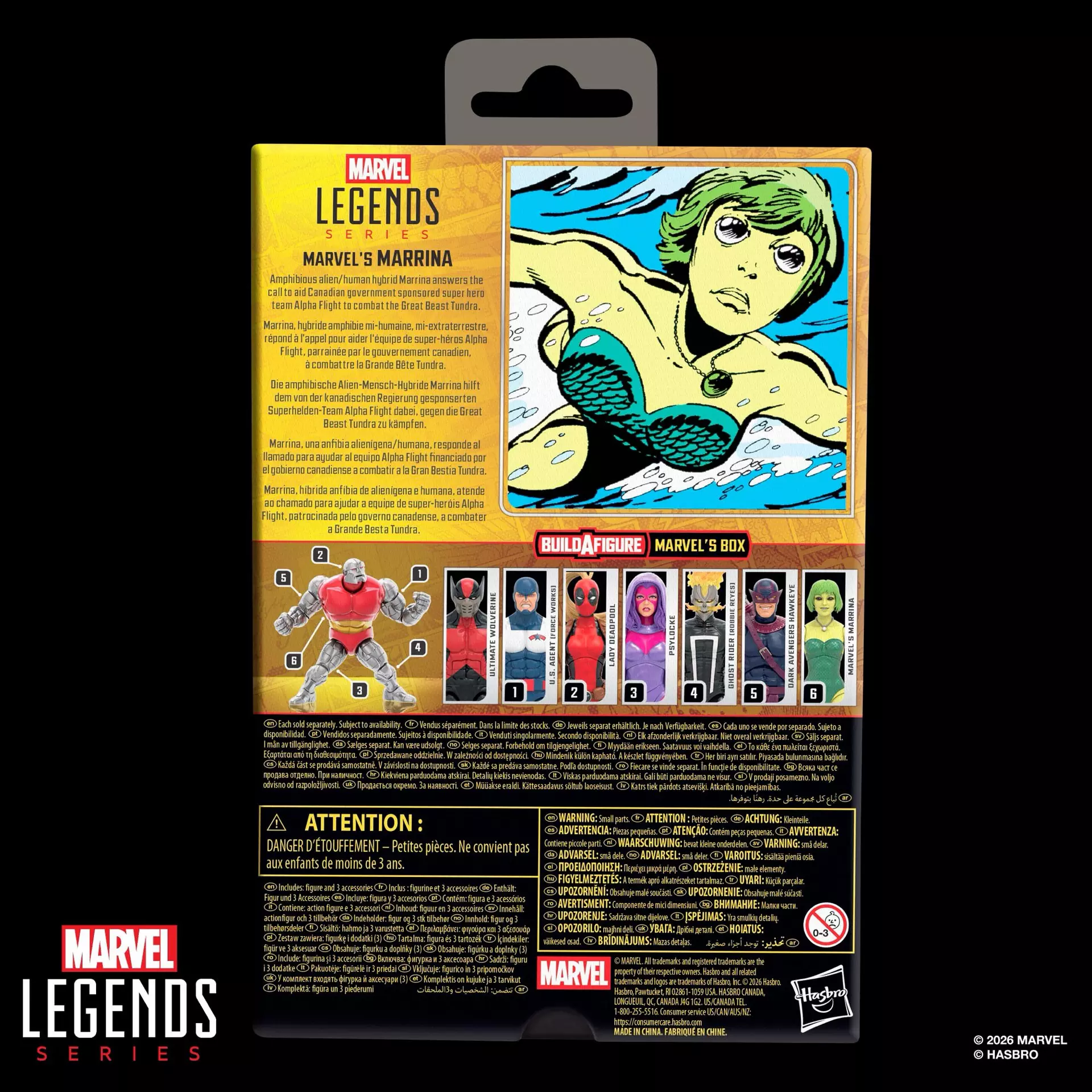 Marvel Legends Buildable Figure Series Box Marrina Action Figure DS Modellismo Marvel Legends Buildable Box Marrina Action