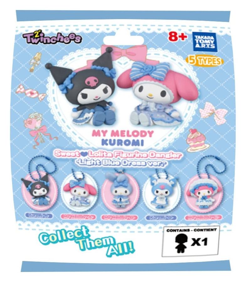 MY Melody & Kuromi Twinchees Sweet Lolita Figurine Dangler - Light Blue Dress Ver. Display (24) DS Modellismo My Melody & Kuromi Twinchees Sweet Lolita