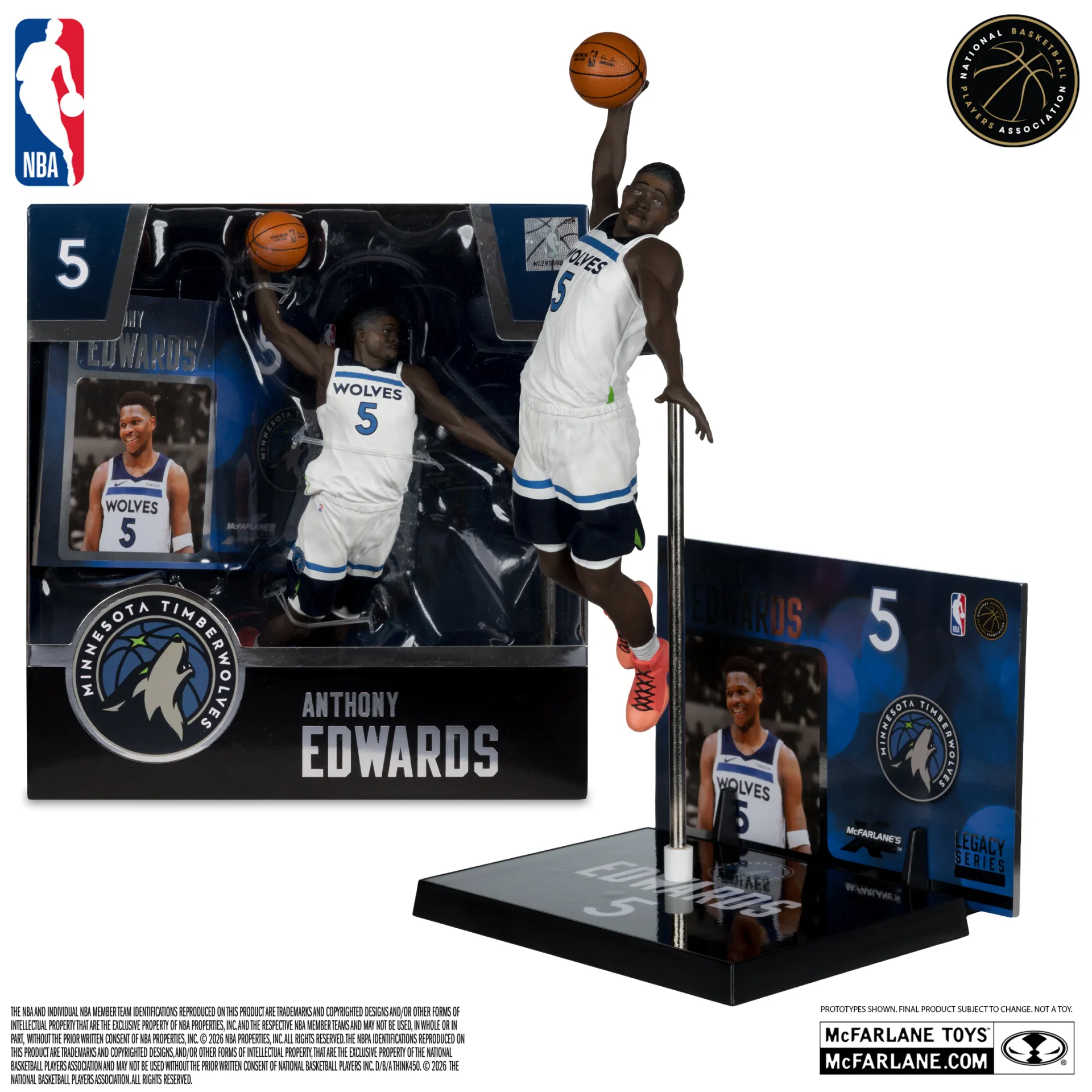 NBA Sportspicks Anthony Edwards (Minnesota Timberwolves) Posed Figure DS Modellismo Nba Sportspicks Anthony Edwards