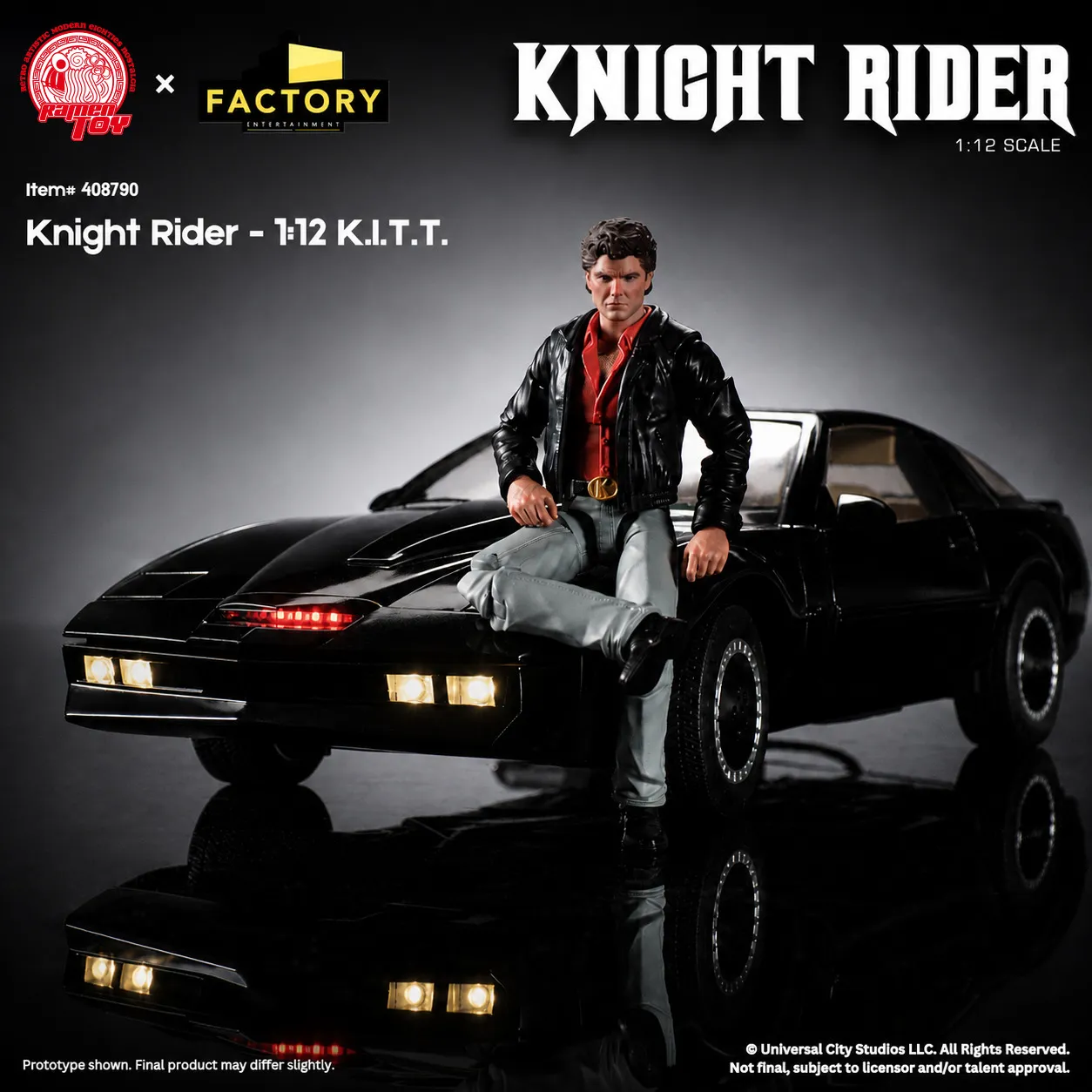 Knight Rider 1:12 Scale Kitt Vehicle & Michael Knight Action Figure DS Modellismo Knight Rider Scale Kitt Vehicle scala 1:12