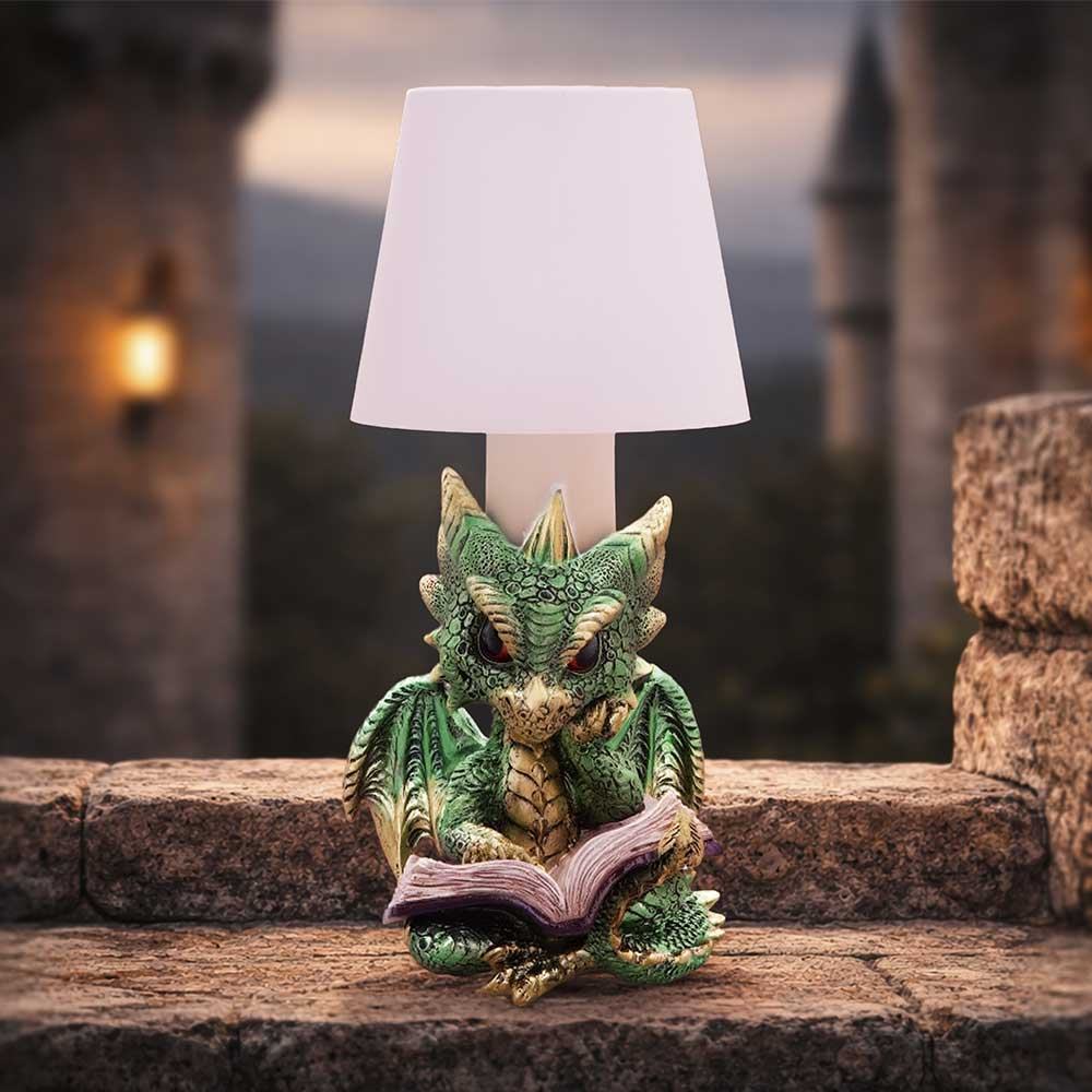 Green Book Dragon Lamp DS Modellismo Green Book Dragon Lamp NEMESIS NOW
