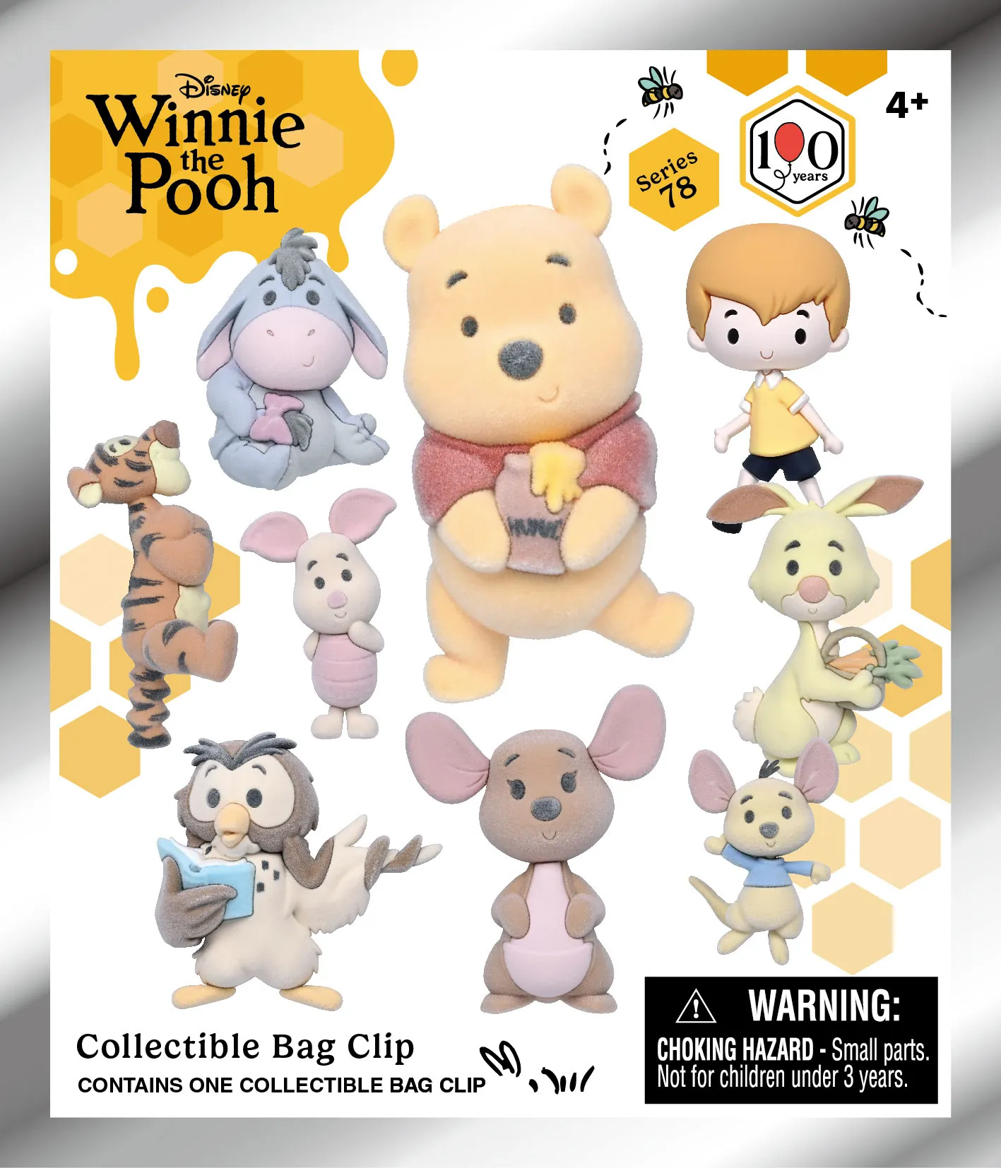 Clip ferma sacchetti Winnie the Pooh 100TH Anniversary Flocked Blind Box Display (24) DS Modellismo Clip ferma sacchetti Winnie Pooh 100TH