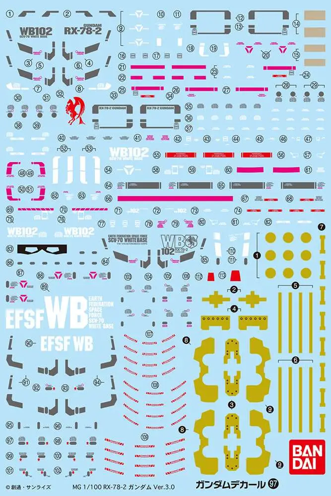 Gundam Decal MG Gundam 3.0 GD97 DS Modellismo Gundam Decal MG Gundam 3.0 GD97