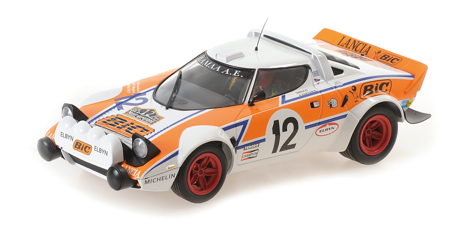 Lancia Stratos Bic Kostas Fertakis Acropolis Rally 1979 DS Modellismo Lancia Stratos Bic Kostas scala 1/18