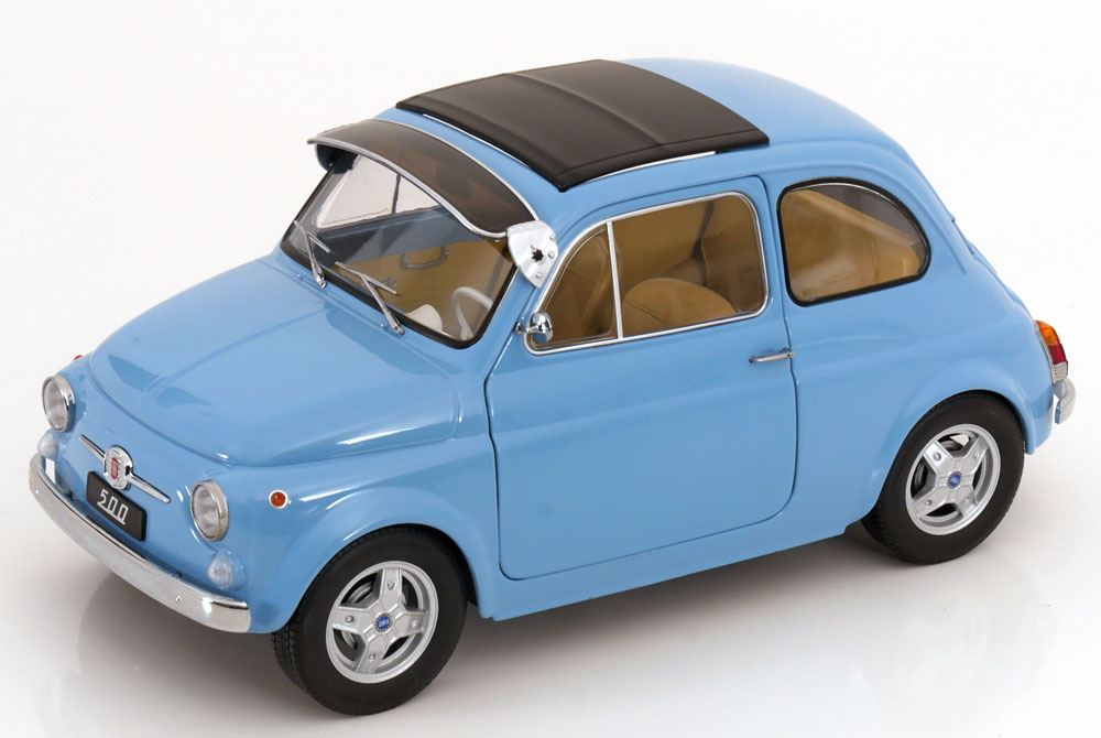 Fiat 500 F Custom with Abarth Rims Light Blue 1968 DS Modellismo Fiat 500 F Custom with Abarth scala 1/12