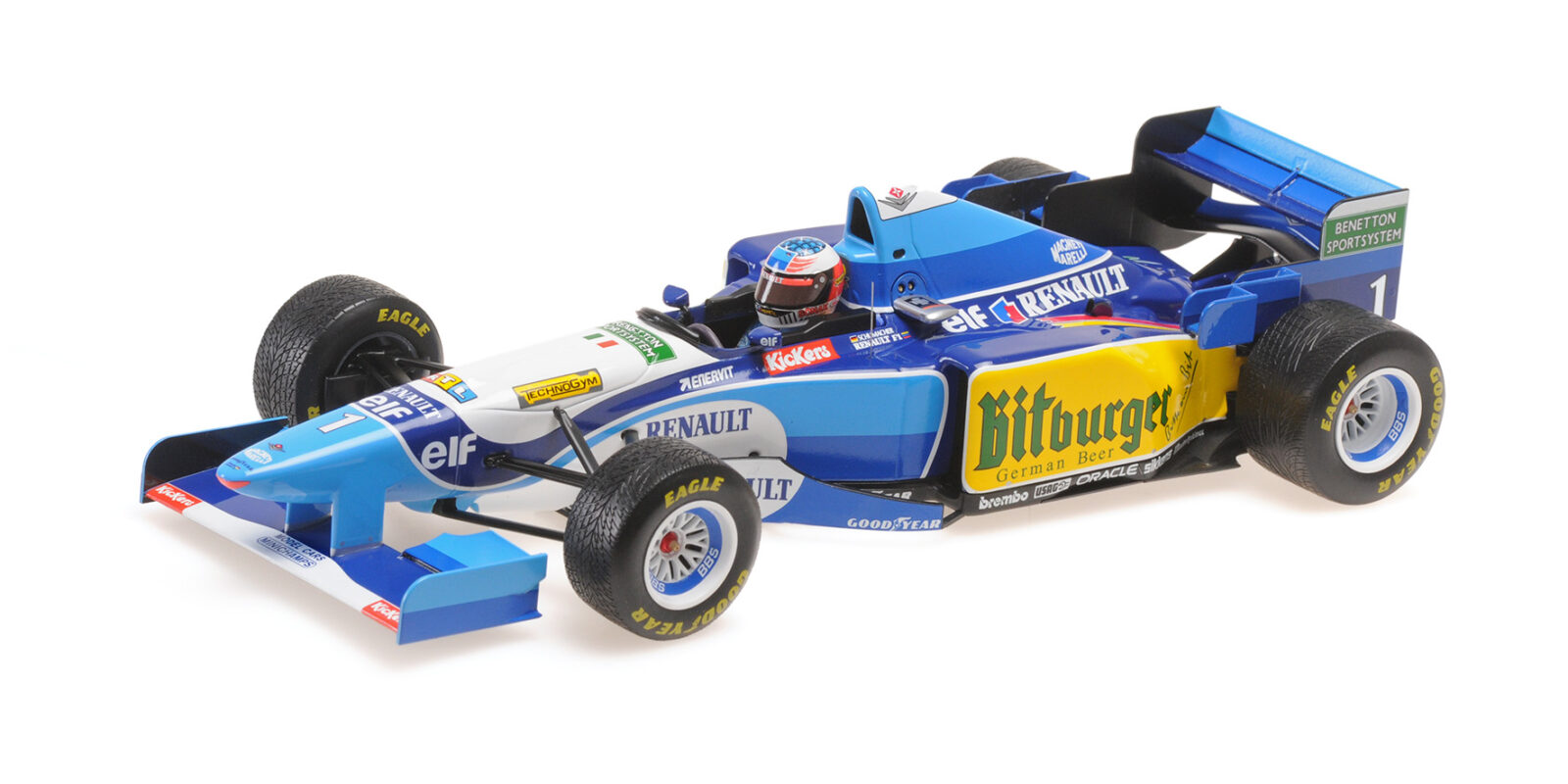 Benetton B195 Michael Schumacher Winner Japanese GP with Rain Tyres W.C. 1995 DS Modellismo Benetton B195 Michael Schumacher scala 1/18