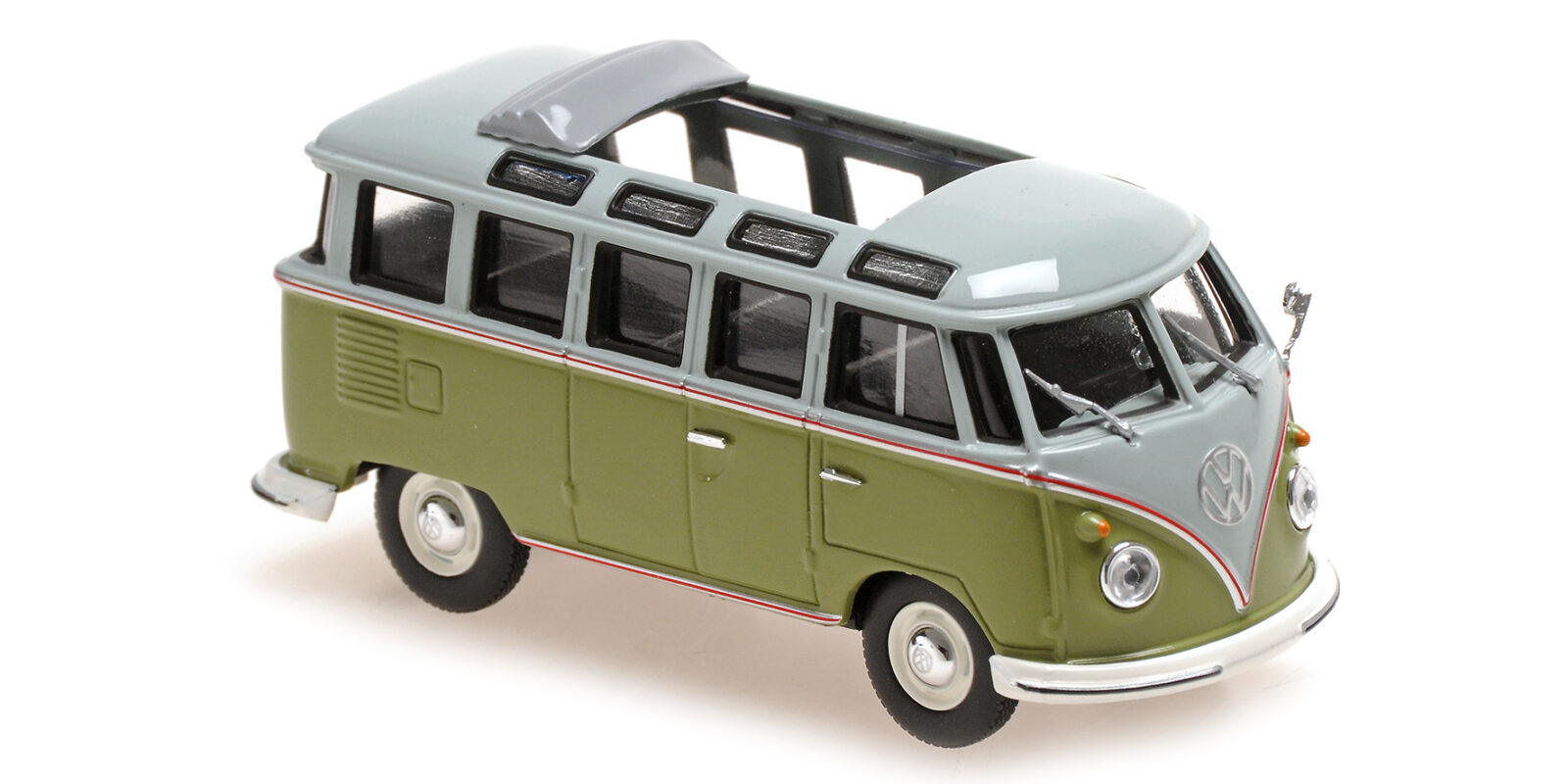 Volkswagen Samba Bus Green & Grey 1961 DS Modellismo Volkswagen Samba Bus Green & Grey scala 1/43