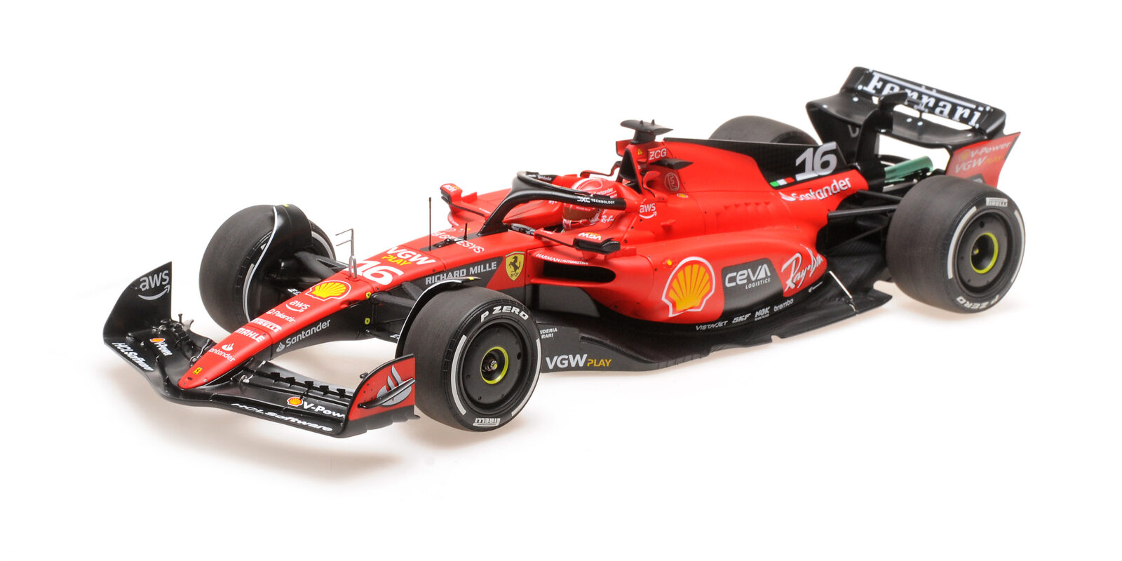 Ferrari SF-23 Charles Leclerc 4TH Place GP Singapore 2023 DS Modellismo Ferrari SF-23 Charles Leclerc 4TH scala 1/18