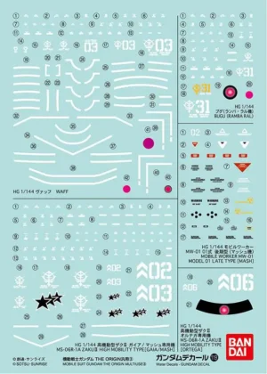 Gundam Decal 119 Ms Gundam Origin Mult 3