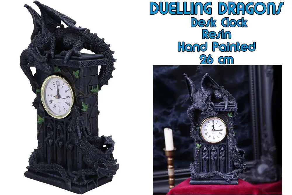 Duelling Dragons Clock DS Modellismo Duelling Dragons Clock NEMESIS NOW