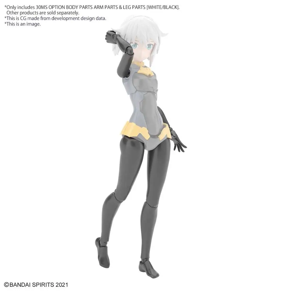 30MS Opt Body Parts Arm/Leg White/Black DS Modellismo 30MS Opt Body Parts Arm/Leg White/Black