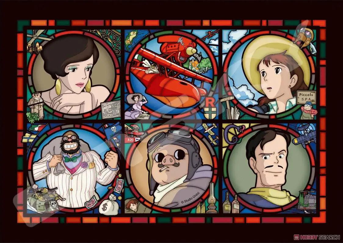 Porco Rosso 208 pcs Stained Glass Puzzle DS Modellismo Porco Rosso 208 Stained Glass Puzzle