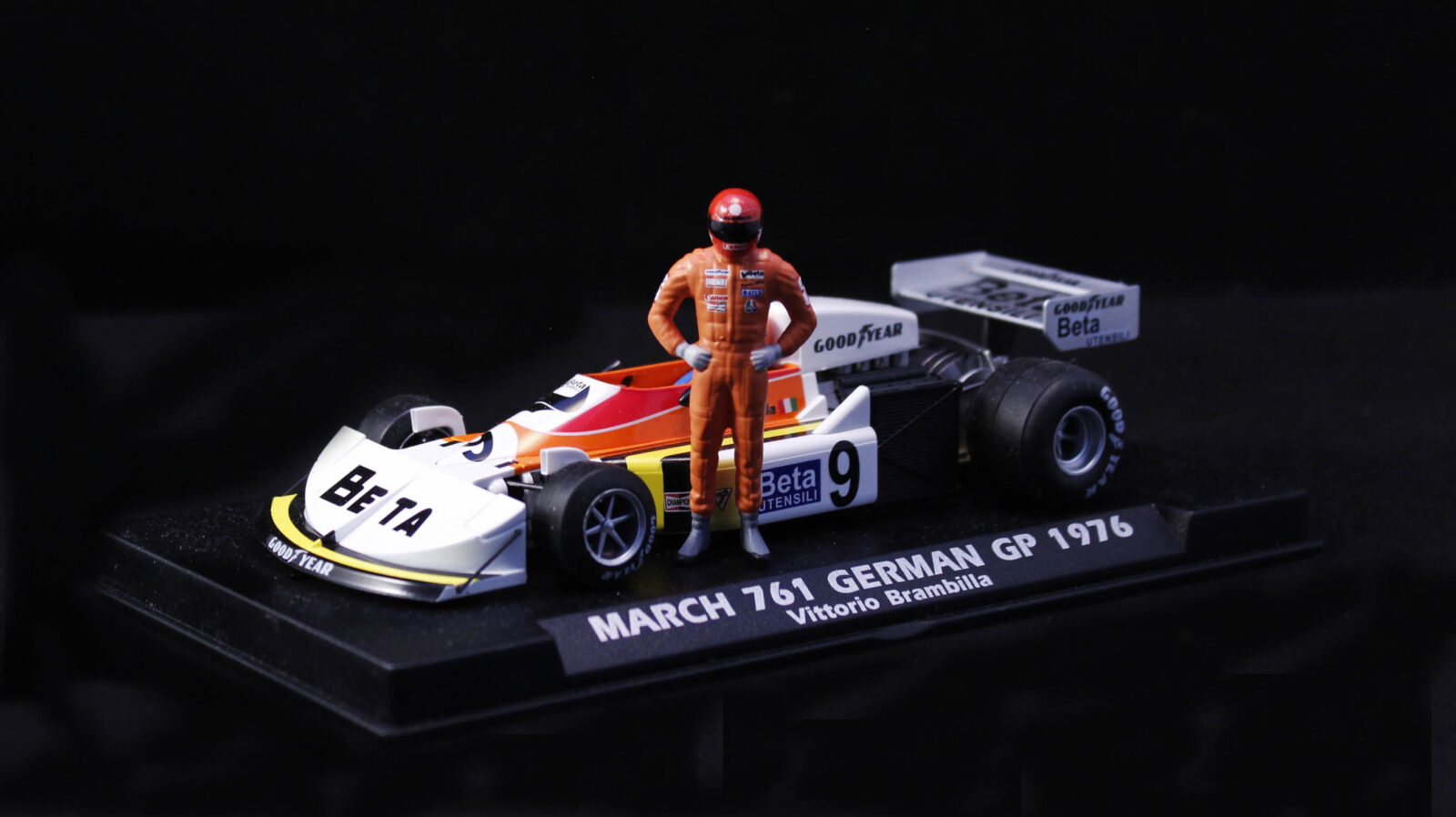 March 761 - n.9 Beta - German Grand Prix 1976 with Vittorio Brambilla figure DS Modellismo March 761 n.9 Beta German Grand Prix 1976