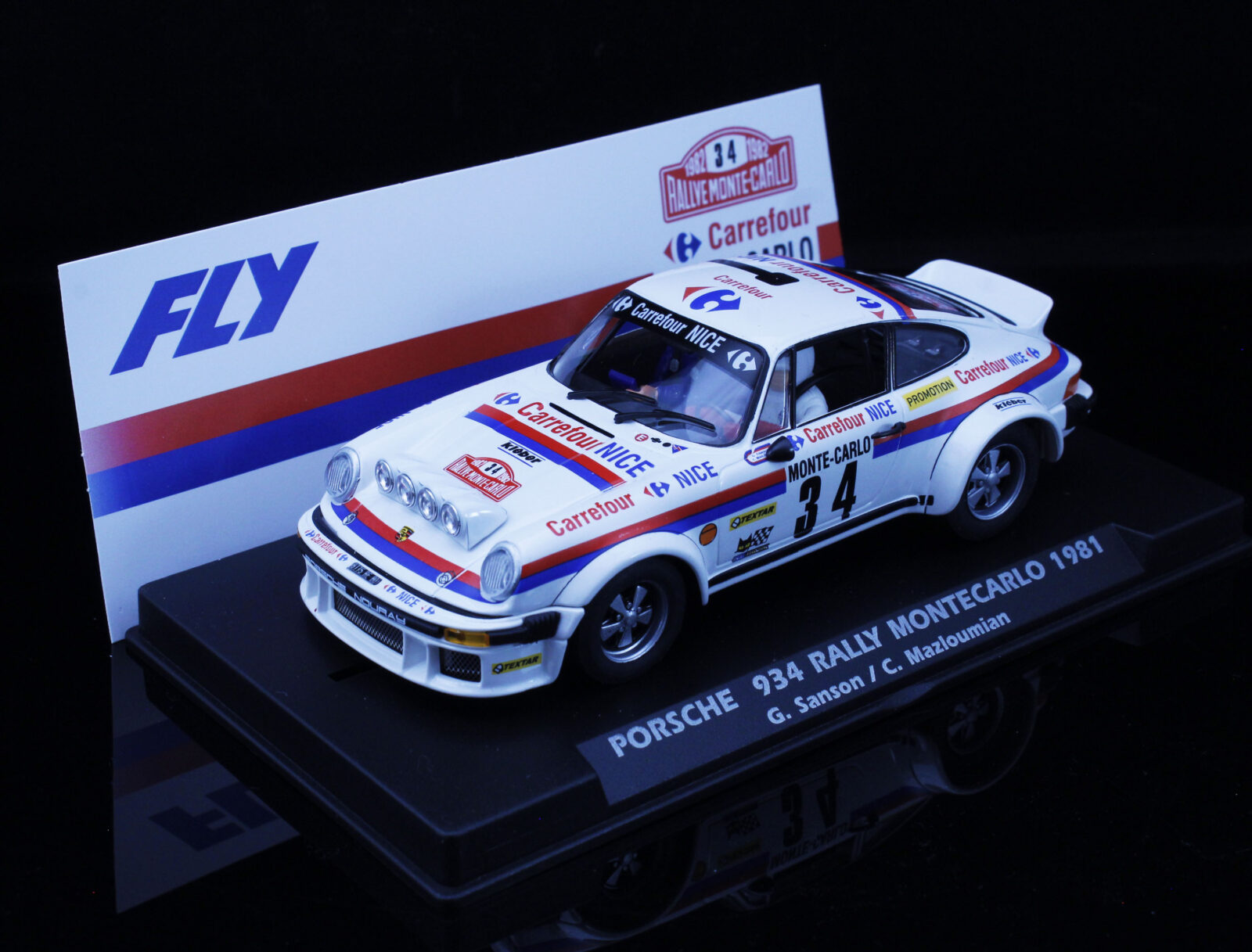 Porsche 934 - N.34 Rally Montecarlo 1981 "Carrefour" - G.sanson, C.mazloumian DS Modellismo Porsche 934 Rally Montecarlo 1981