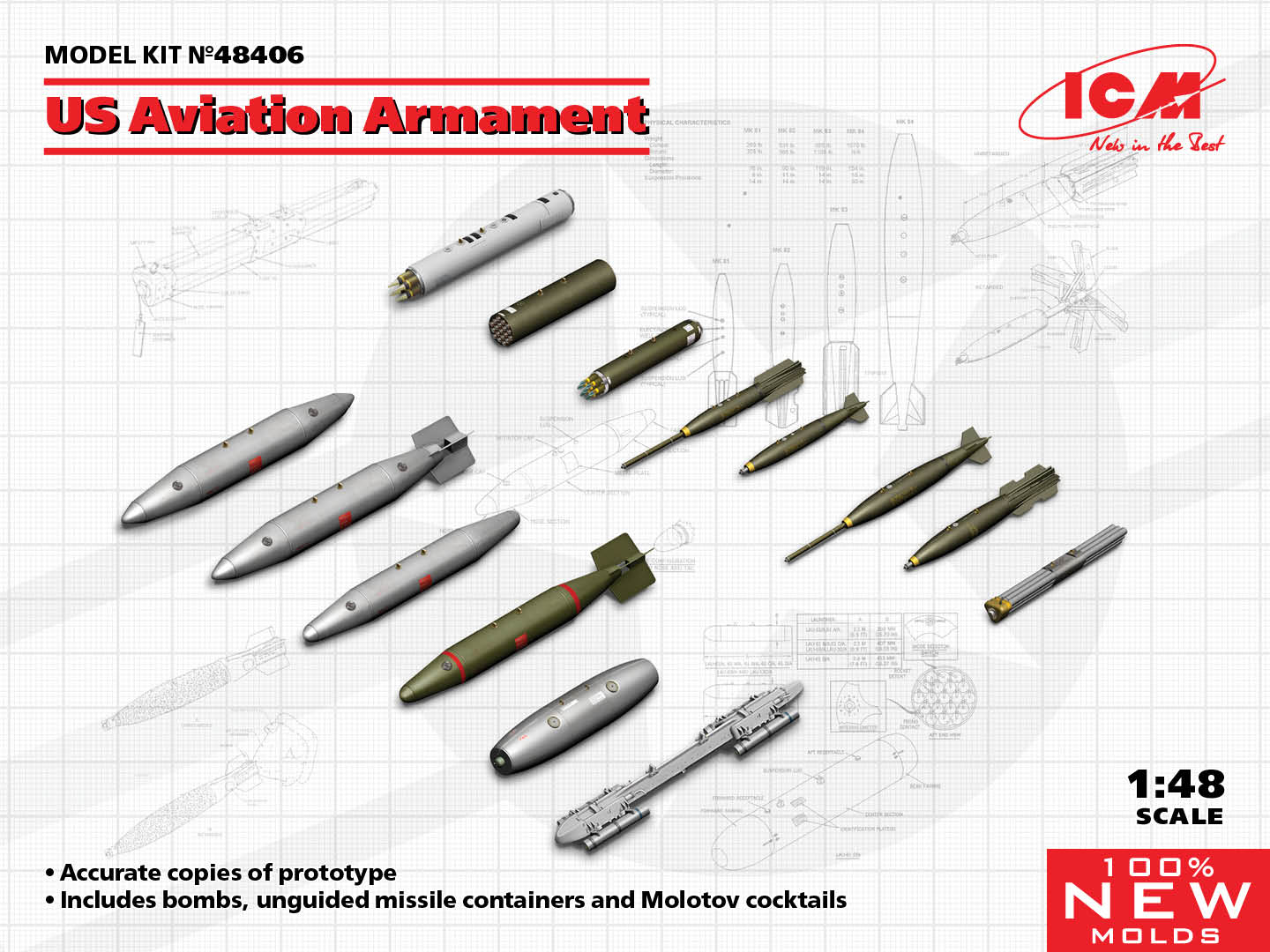 1/48 US Aviation Armament (100% new molds) DS Modellismo Us Aviation Armament (100% molds) scala 1/48