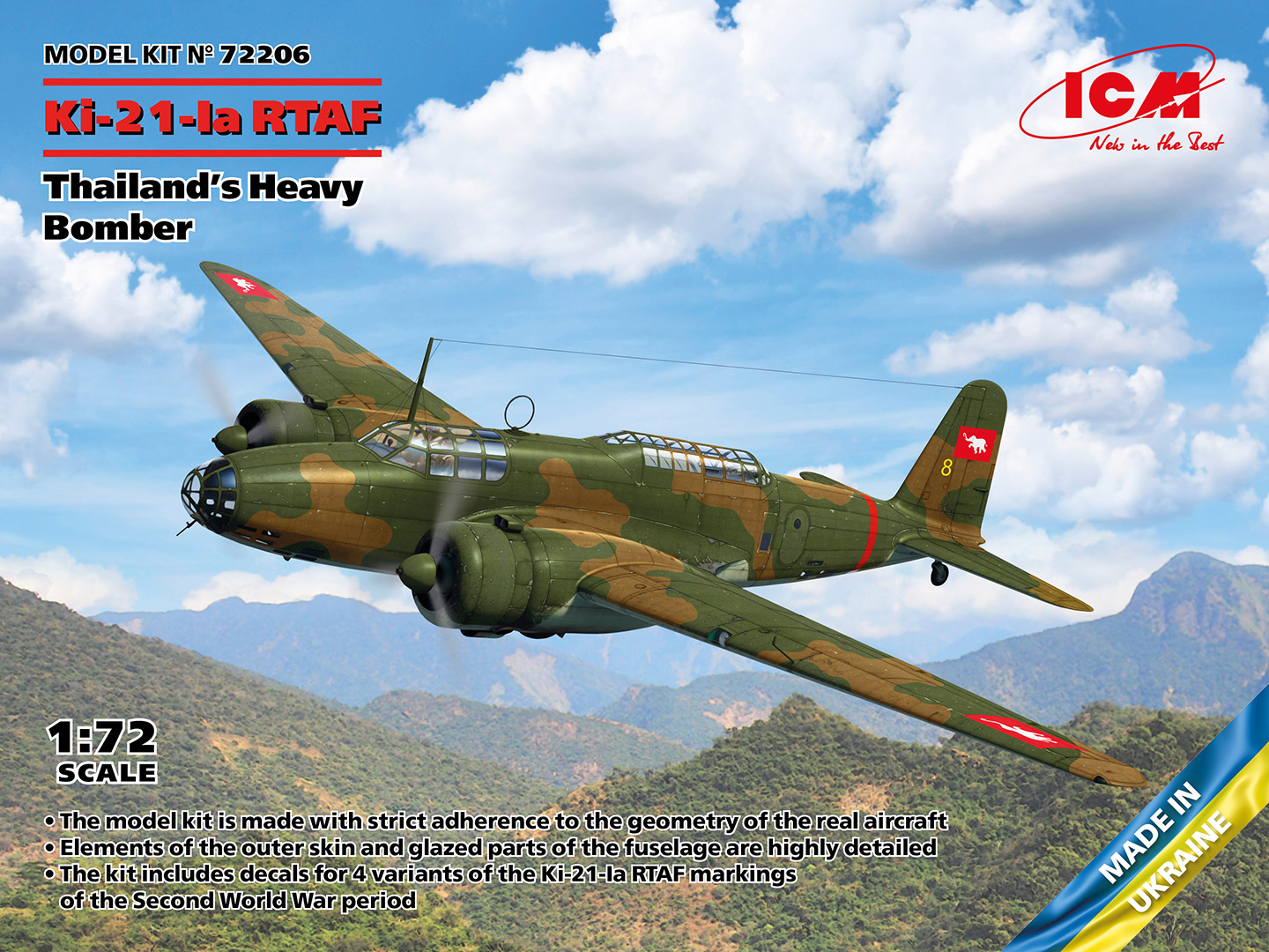 1/72 Ki-21-Ia Rtaf, Thailand's Heavy Bomber DS Modellismo Ki-21-Ia Rtaf, Thailand's Heavy scala 1/72