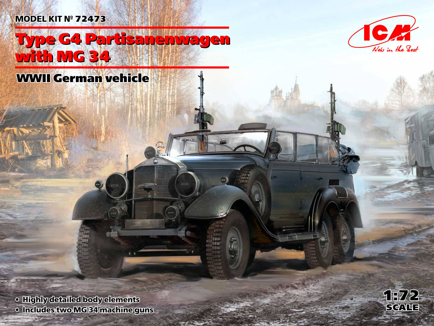 1/72 Type G4 Partisanenwagen with MG 34, Wwii German vehicle DS Modellismo Type G4 Partisanenwagen with MG scala 1/72