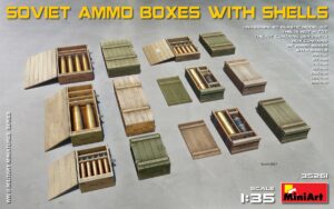 Soviet Ammo Boxes w/Shells scala 1/35