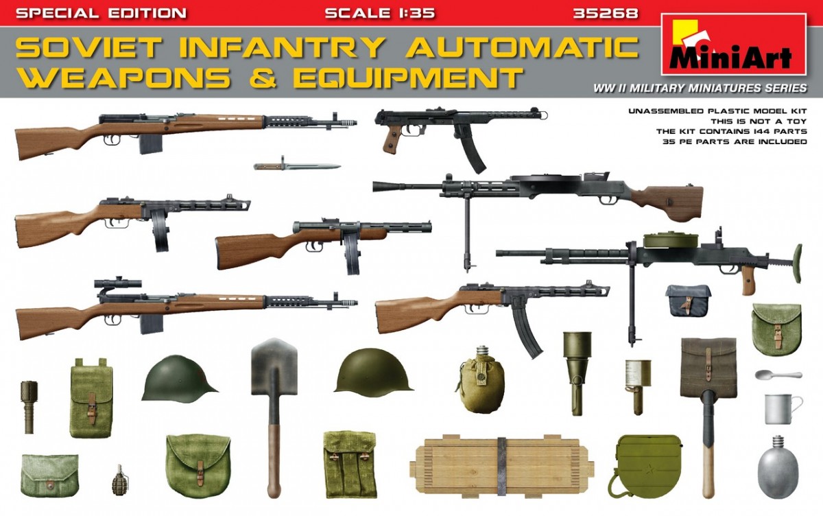 1/35 Soviet Infantry Automatic Weapons & Equipment.edizione speciale (PE Parts) DS Modellismo Soviet Infantry Automatic Weapons scala 1/35