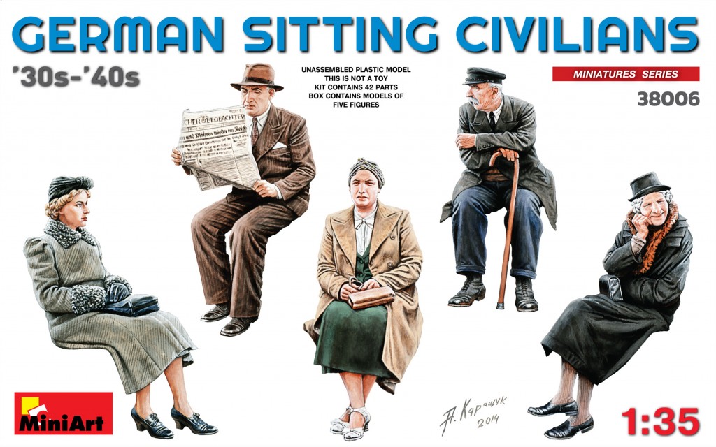 1/35 German Sitting Sivilians '30s-'40s DS Modellismo German Sitting Sivilians scala 1/35
