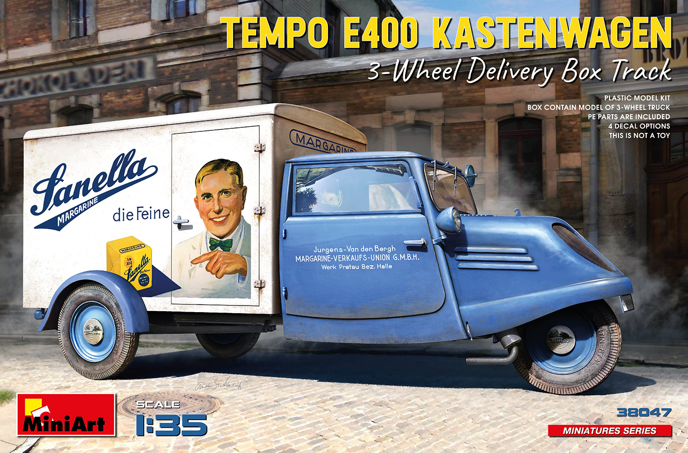1/35 Tempo E400 Kastenwagen 3-Wheel Delivery Box Track DS Modellismo Tempo E400 Kastenwagen 3-Wheel scala 1/35