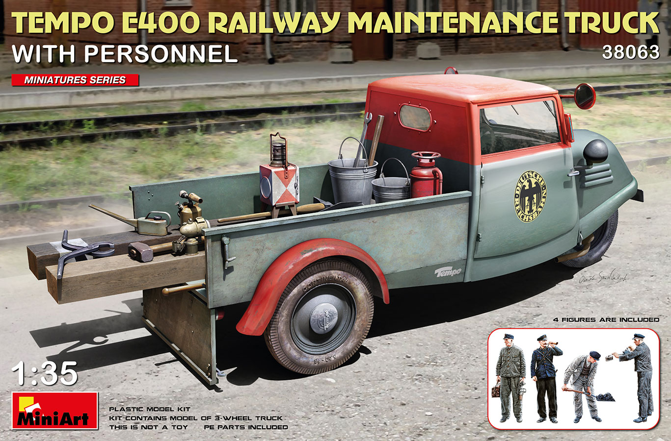 1/35 Tempo E400 Railway Maintenance Truck with Personnel DS Modellismo Tempo E400 Railway Maintenance scala 1/35