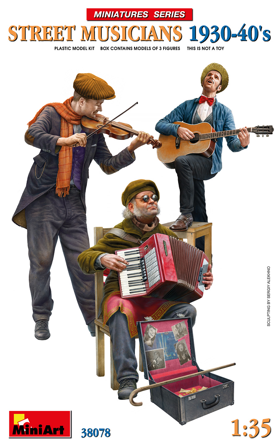 1/35 Street Musicians 1930-40's include 3 figure e accessori DS Modellismo Street Musicians 1930-40's scala 1/35