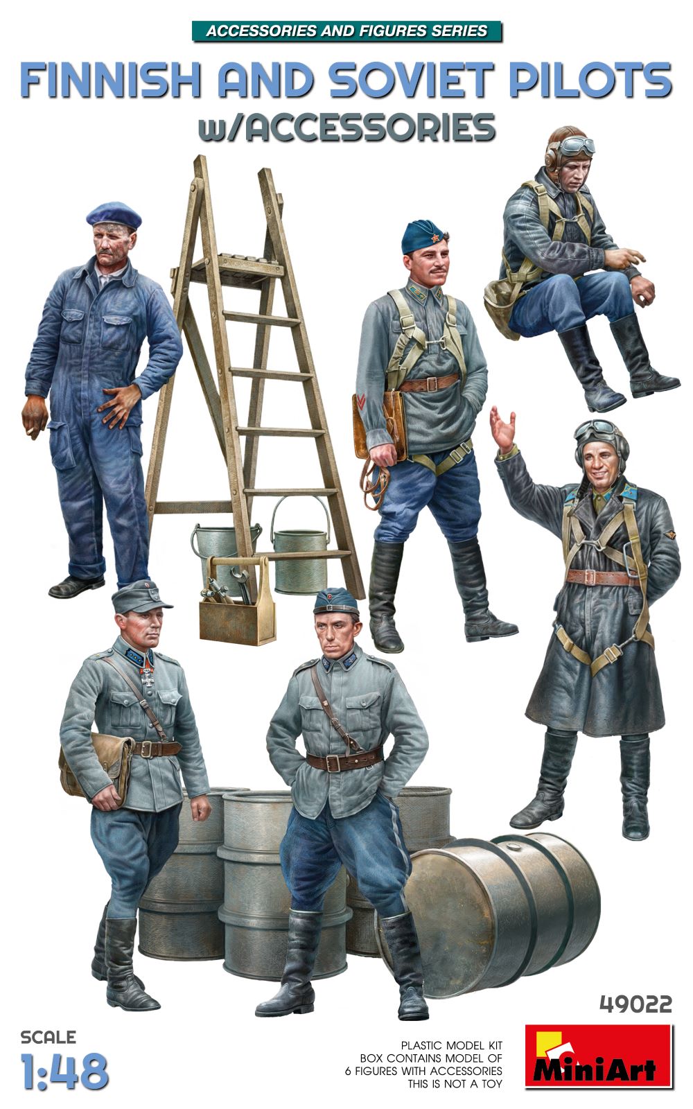 1/48 Finnish and Soviet Pilots with Accessories DS Modellismo Finnish Soviet Pilots scala 1/48