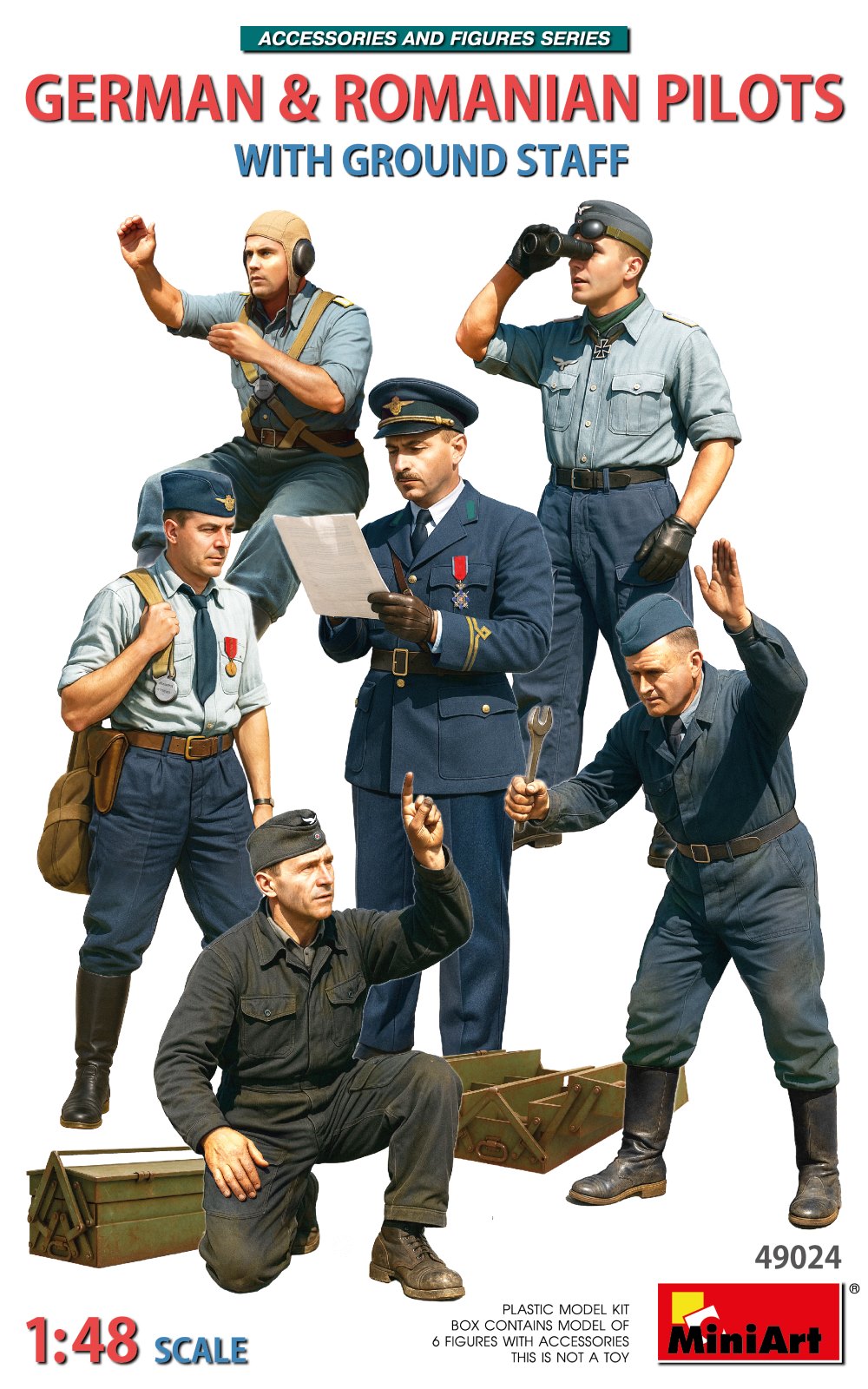 1/48 German & Romanian Pilots with Ground Staff DS Modellismo German & Romanian Pilots scala 1/48