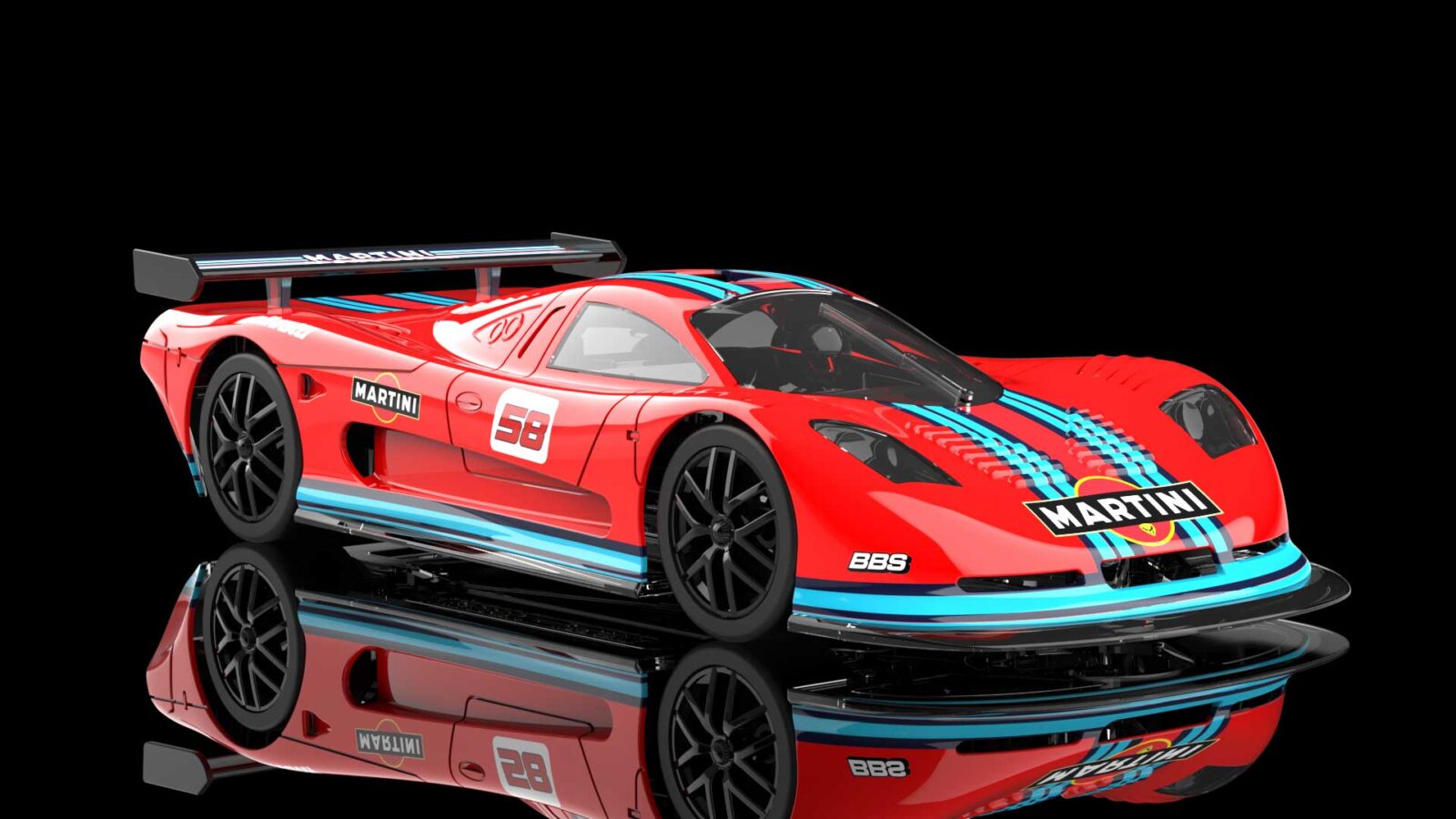 Mosler MT900R Martini Livery Red #58 EVO5 AW Tria King 21 EVO3 DS Modellismo Mosler MT900R Martini Livery Red #58 EVO5 Aw